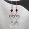 Silver and Red Heart Earrings product 5